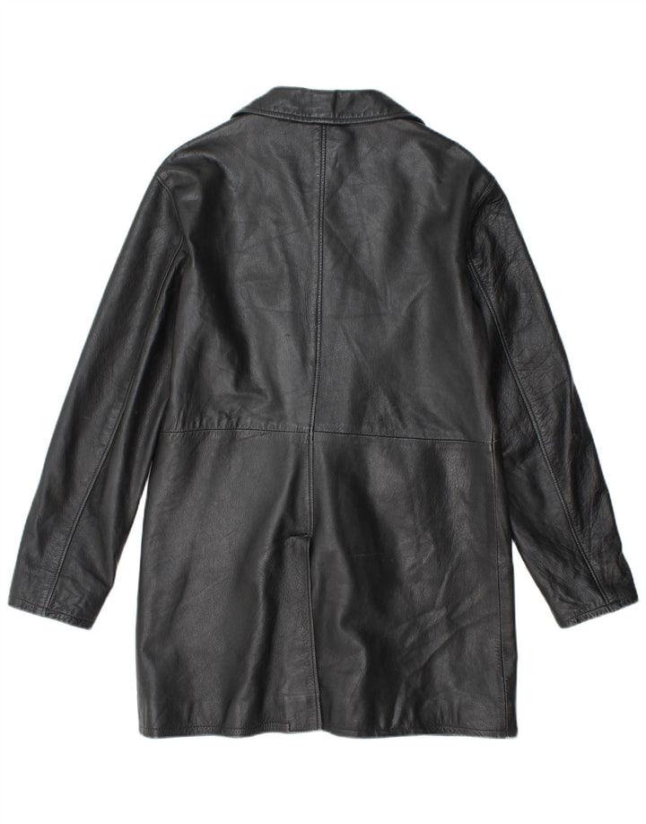Palton din piele pentru femei VINTAGE UK 18 XL din piele neagră
