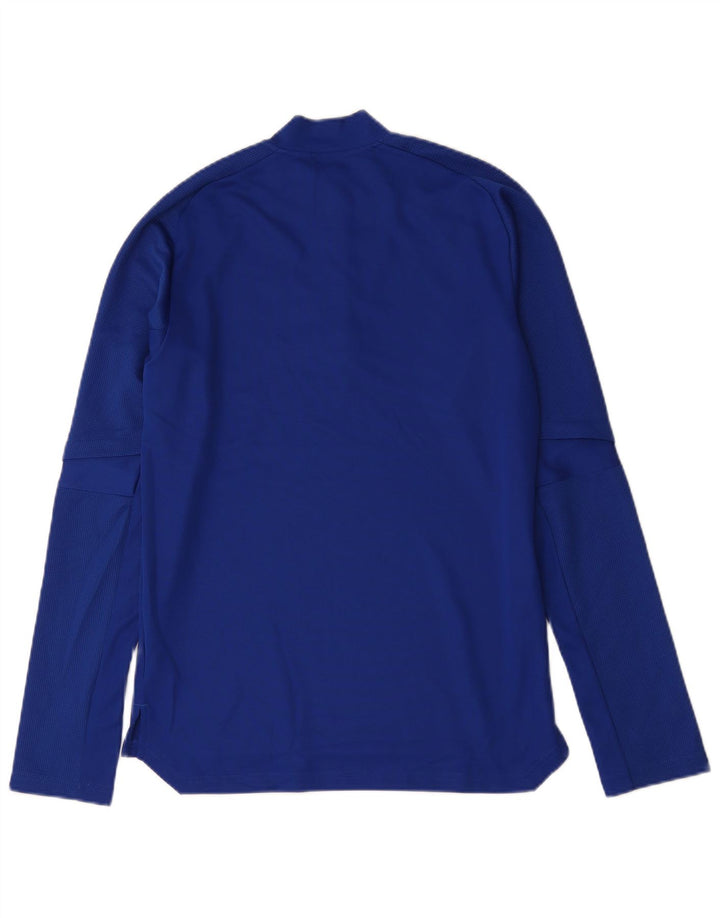 Adidas pentru bărbați irlandez fotbal cu fermoar și gât Pullover Trening Top Mic Albastru