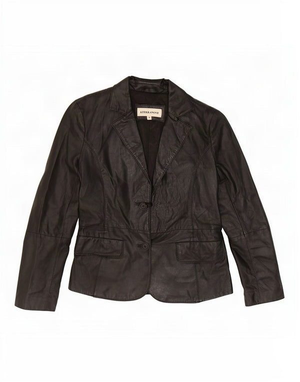 Jachetă Blazer din piele cu 2 nasturi Terranova UK 10 Mic Negru