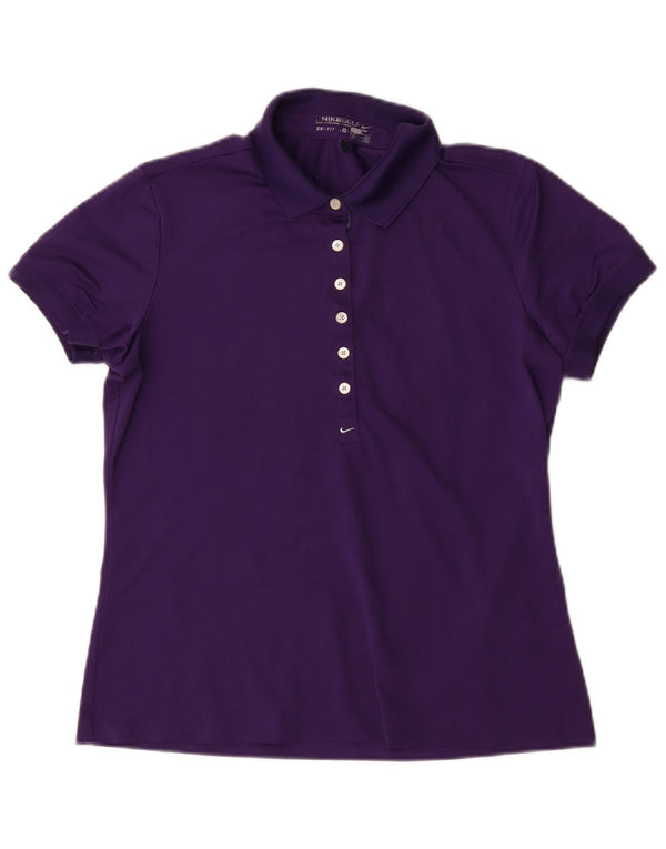 Tricou polo Nike Dri Fit pentru femei Marea Britanie 12/14 Poliester violet mediu