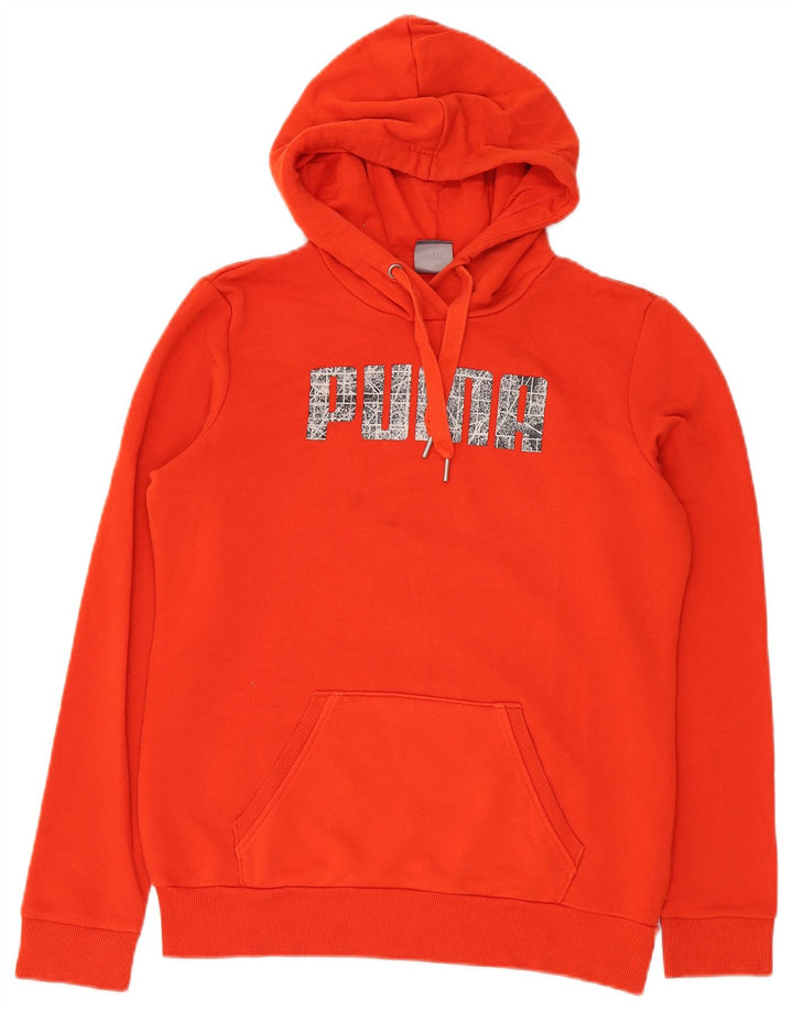 Pulover cu glugă cu grafic Puma pentru femei UK 12 Poliester roșu mediu