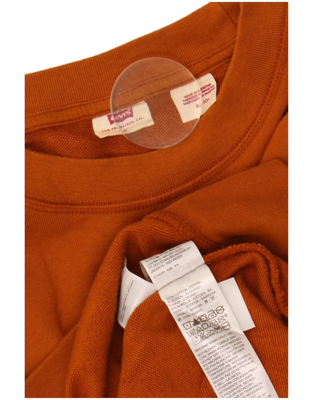 Pulover cu grafic supradimensionat pentru femei LEVI'S UK 10 Bumbac maro mic