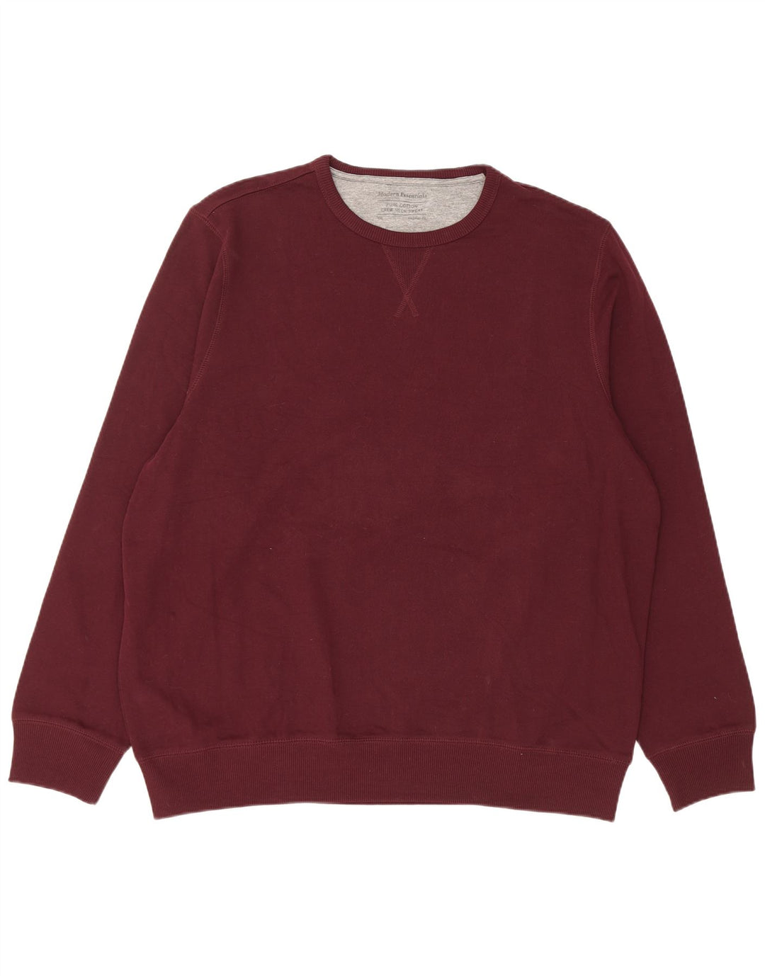 Pulover pentru bărbați Marks & Spencer, cu tăiere obișnuită, 2XL, bumbac burgundy