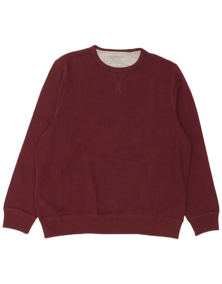 Pulover pentru bărbați Marks & Spencer, cu tăiere obișnuită, 2XL, bumbac burgundy