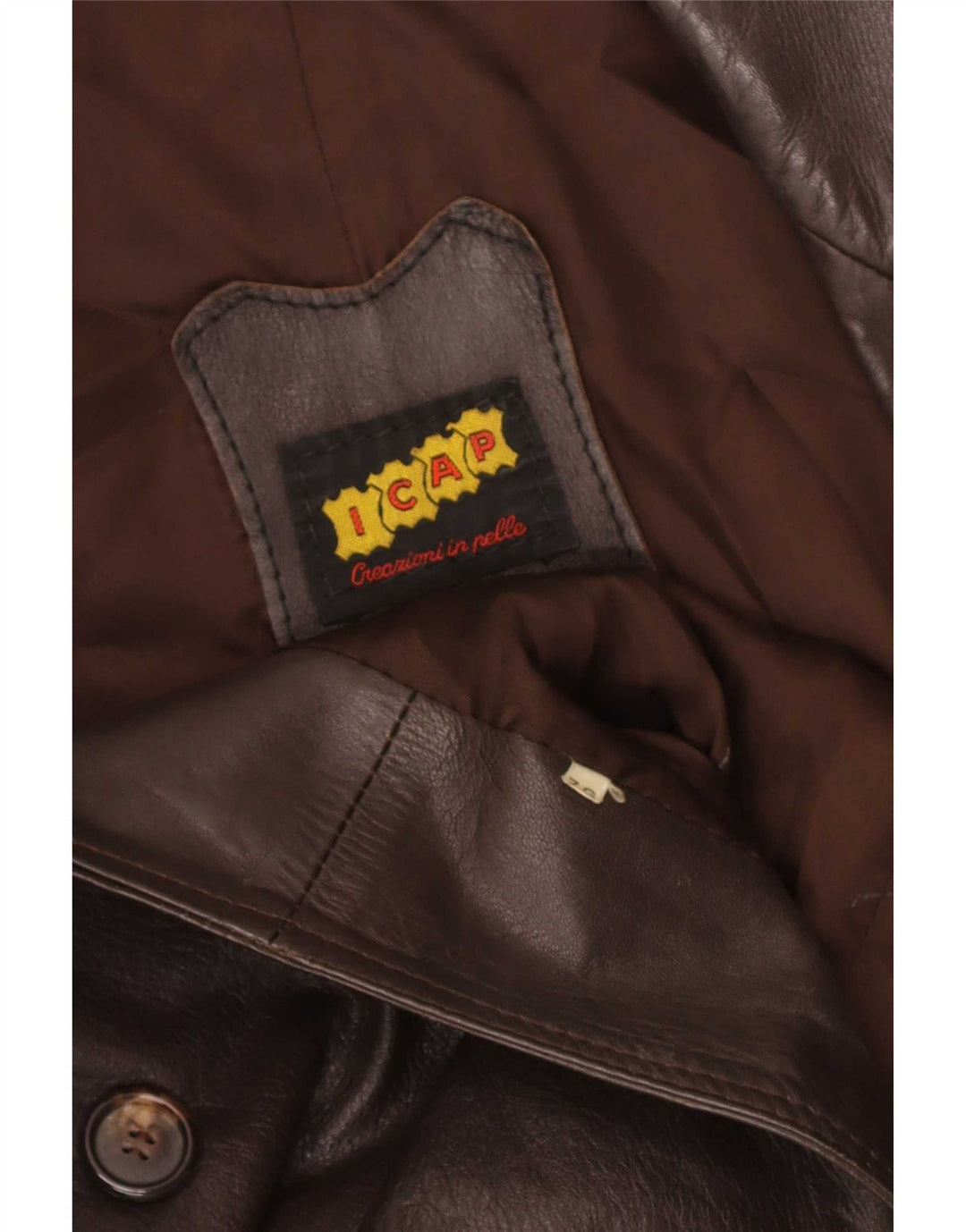 Palton din piele vintage pentru bărbați UK 38 maro mediu