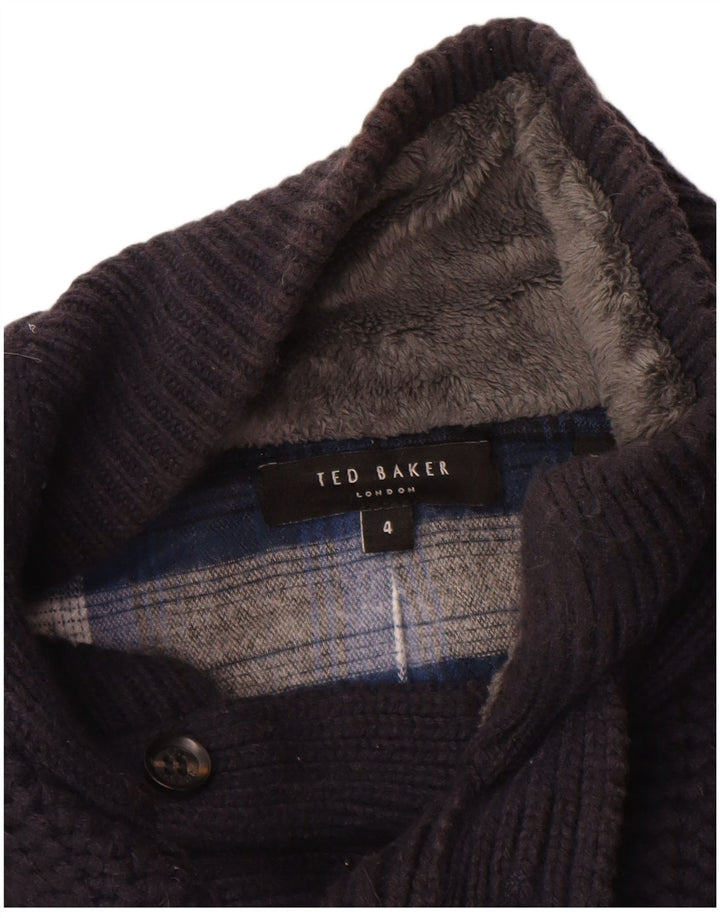 Pulover cardigan pentru bărbați TED BAKER Mărimea 4 mare bumbac bleumarin