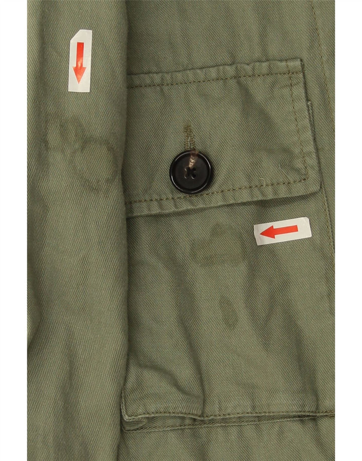 Jachetă militară supradimensionată pentru femei Fat Face UK 8 Small Green Linen