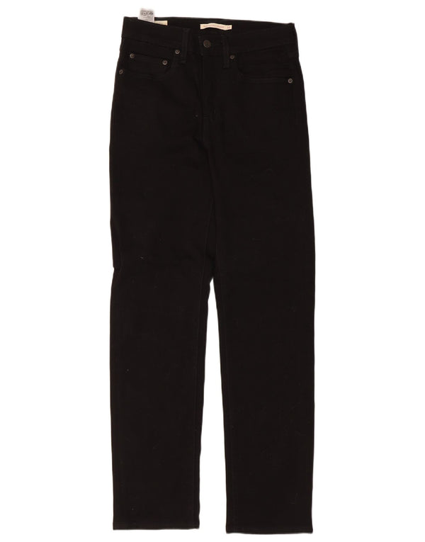 Blugi drepti cu talie mare Levi's 724 pentru femei L27 L30 bumbac negru