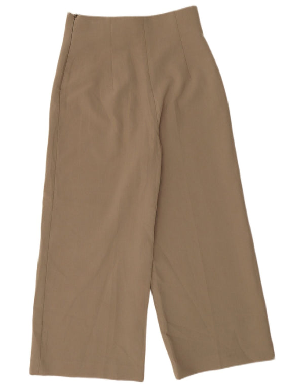 Pantaloni tăiați pentru femei cu talie înaltă Zara Mediu L28 L25 Bej