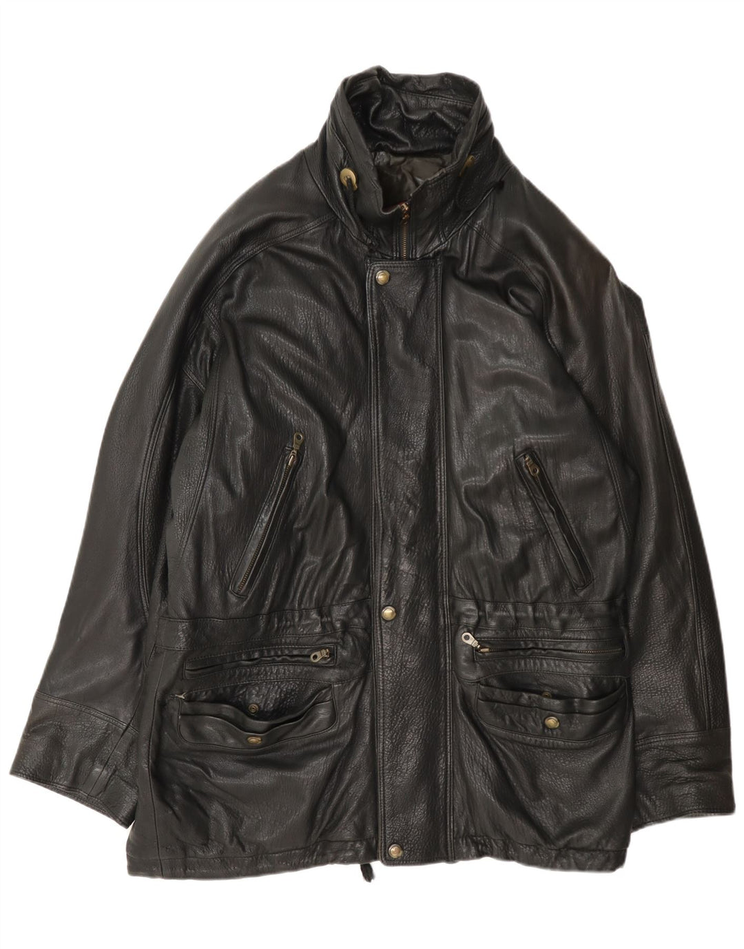 Jachetă de piele pentru bărbați Pierre Cardin UK 42 XL Negru