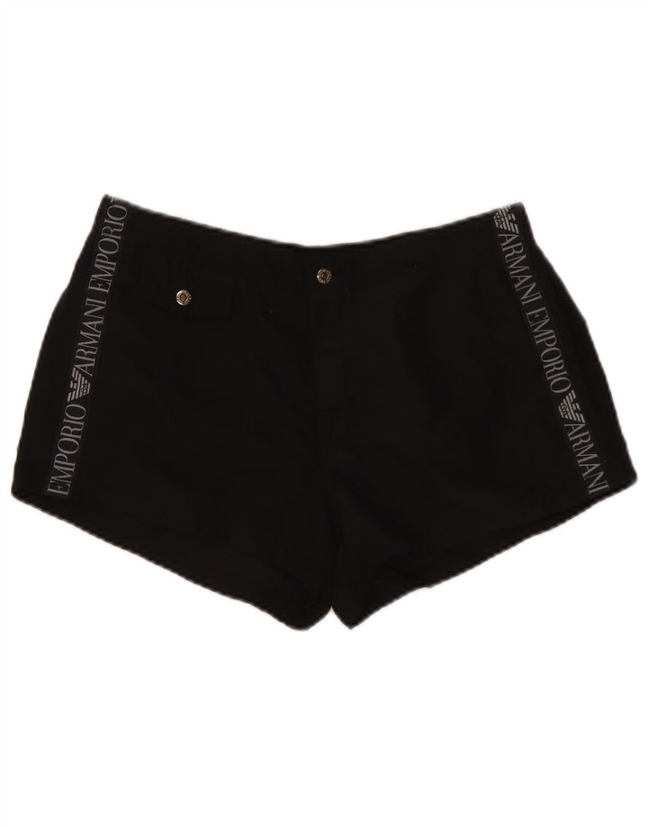 Pantaloni scurți casual cu grafic pentru femei Emporio Armani W30 Poliester mediu negru
