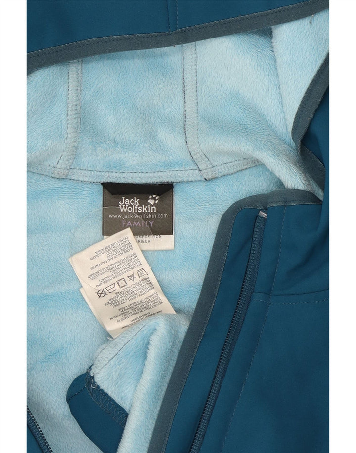 Jachetă Jack Wolfskin pentru fete, cu glugă, 15-16 ani, poliester albastru