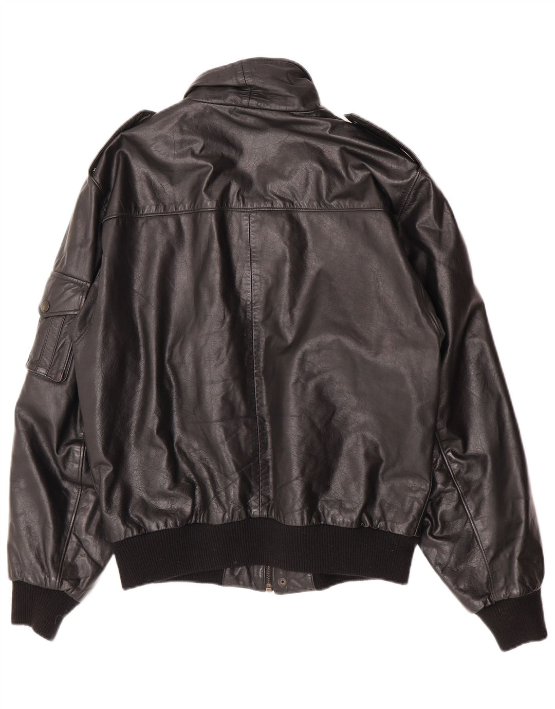 Jachetă militară din piele Paragon pentru bărbați UK 40, mare, neagră