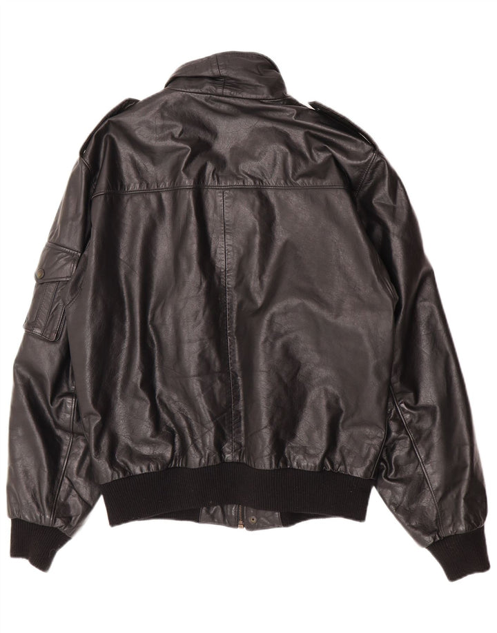 Jachetă militară din piele Paragon pentru bărbați UK 40, mare, neagră