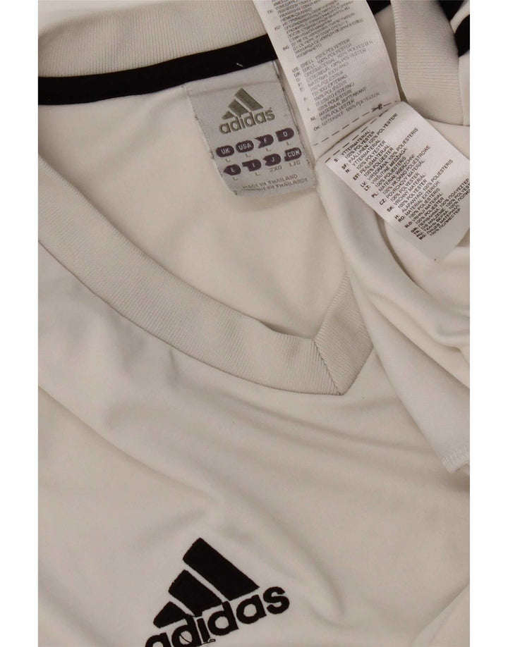 Tricou Adidas Climalite pentru bărbați Top mare din poliester alb