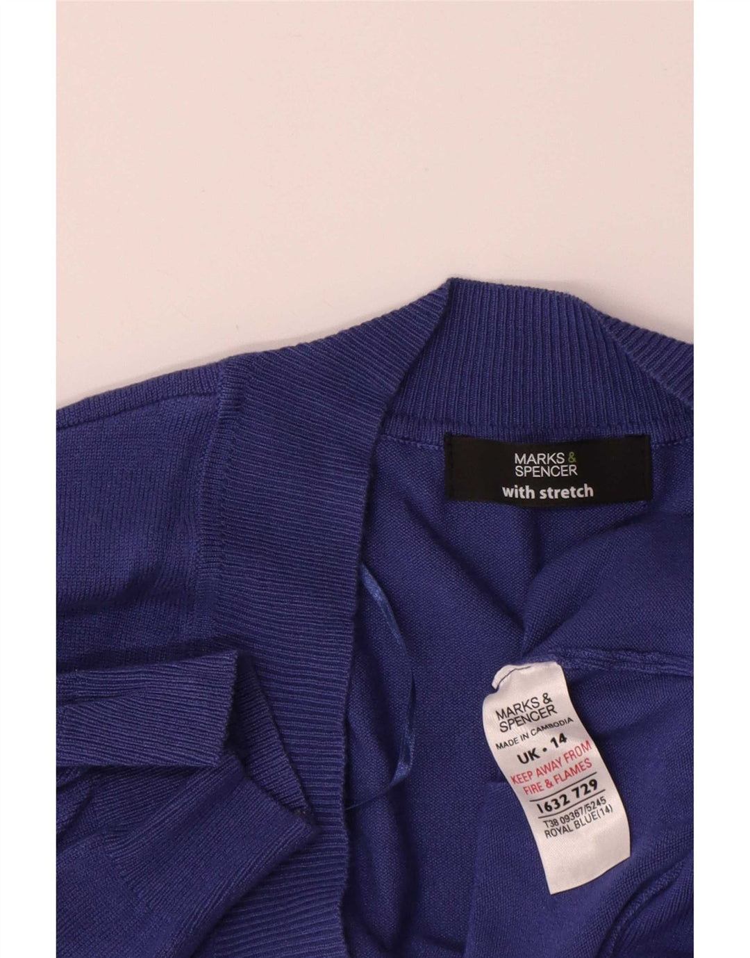 Pulover cardigan cu mânecă scurtă pentru femei Marks & Spencer UK 14 Medium Bleumarin