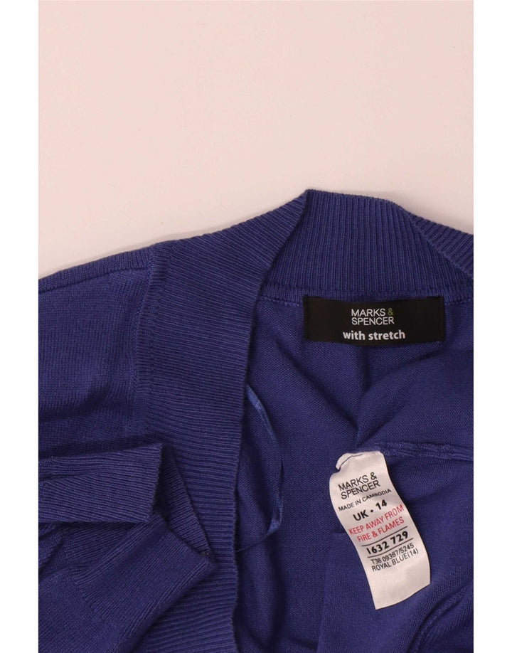 Pulover cardigan cu mânecă scurtă pentru femei Marks & Spencer UK 14 Medium Bleumarin
