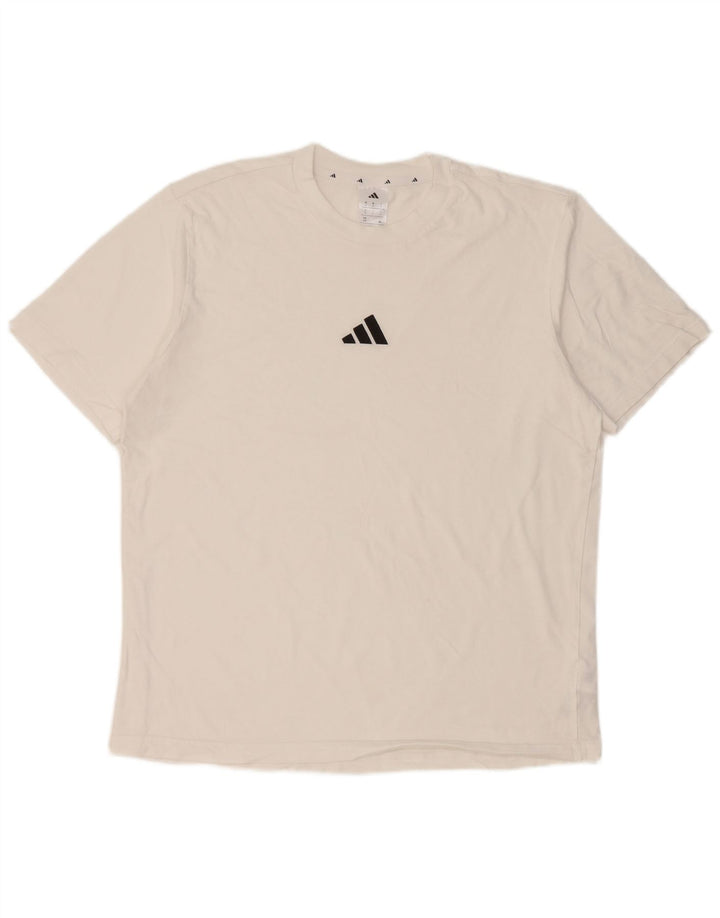 Tricou pentru bărbați Adidas Top mare, alb, bumbac