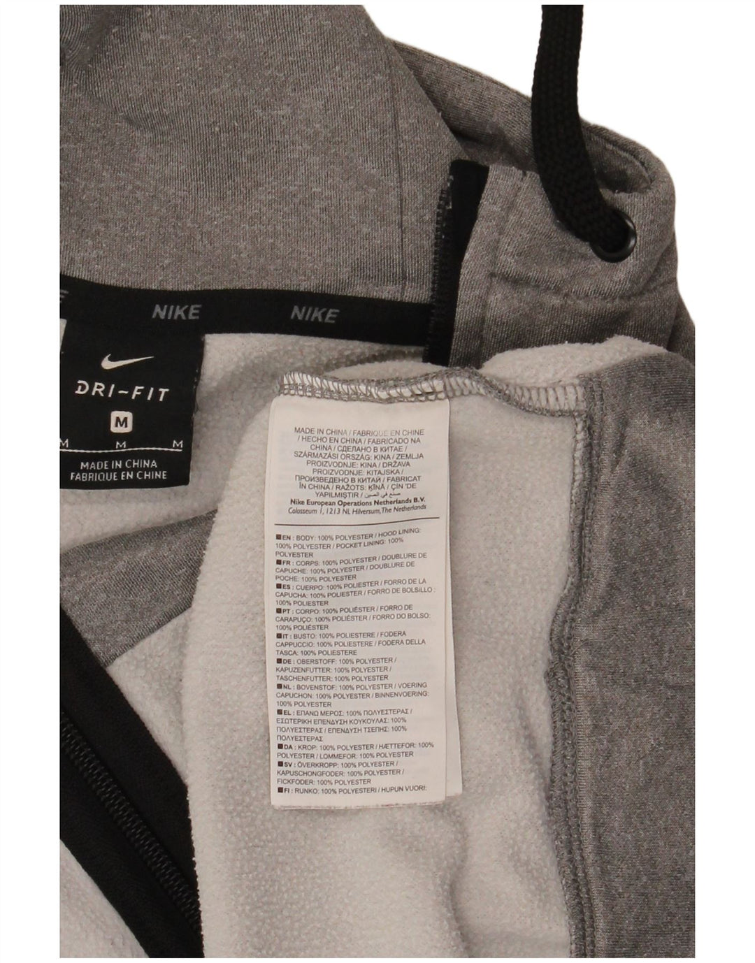 Pulover Nike pentru bărbați Dri Fit, cu fermoar, poliester, gri mediu