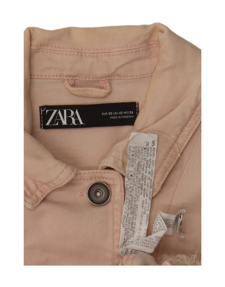 Jachetă de blugi supradimensionată pentru femei Zara UK 6 XS bumbac roz