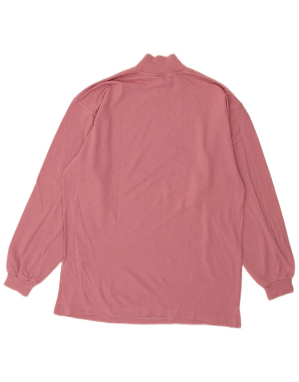 Pulover pentru femei Maser M, cu grafic, cu fermoar, cu gât, UK 18 XL, bumbac roz