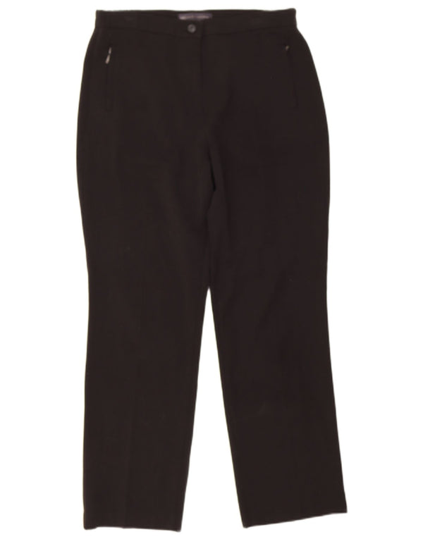 Pantaloni casual drepti pentru femei Marks & Spencer UK 10 Small W28 L26 Negru