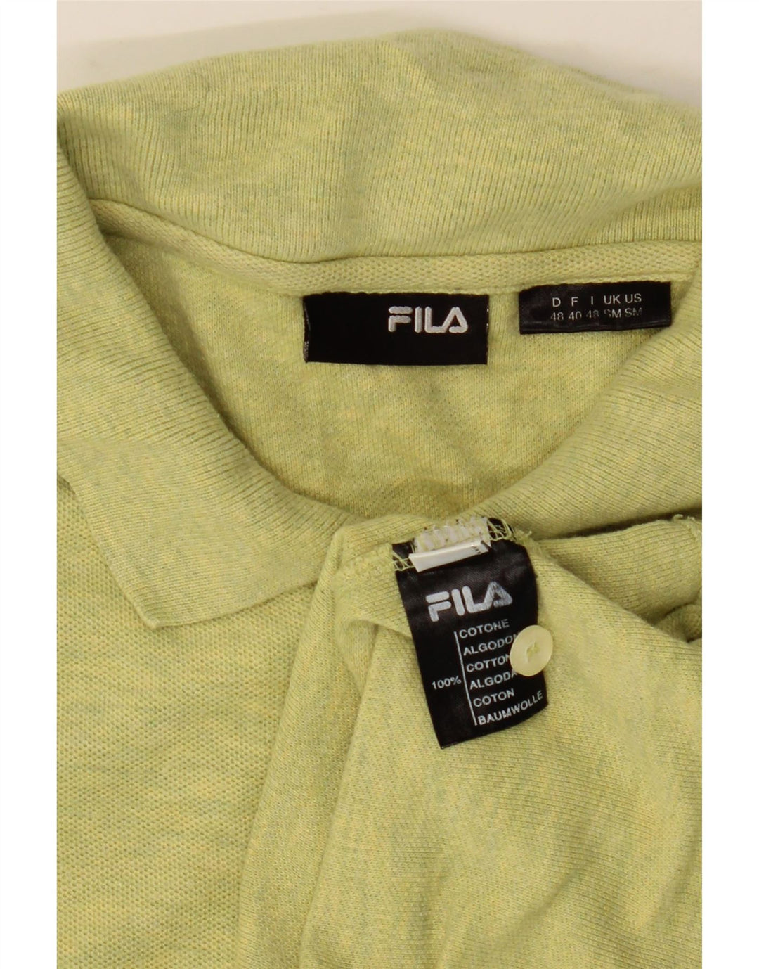 Cămașă polo FILA pentru bărbați, bumbac cu pete verzi