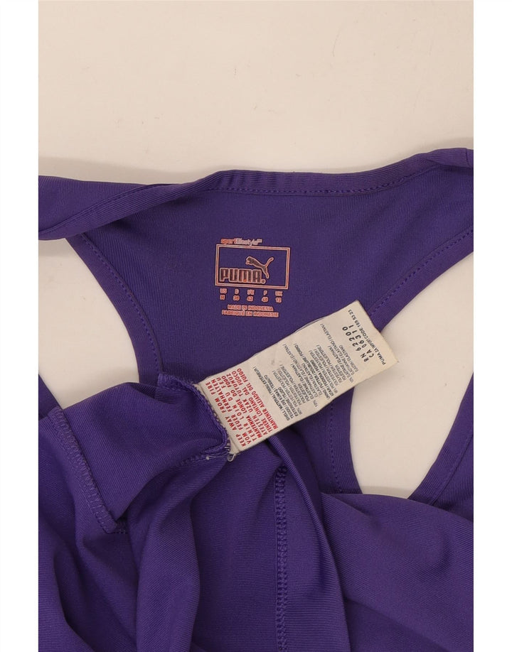 PUMA Womens Graphic Vest Top UK 12 Medium Purple Polyester