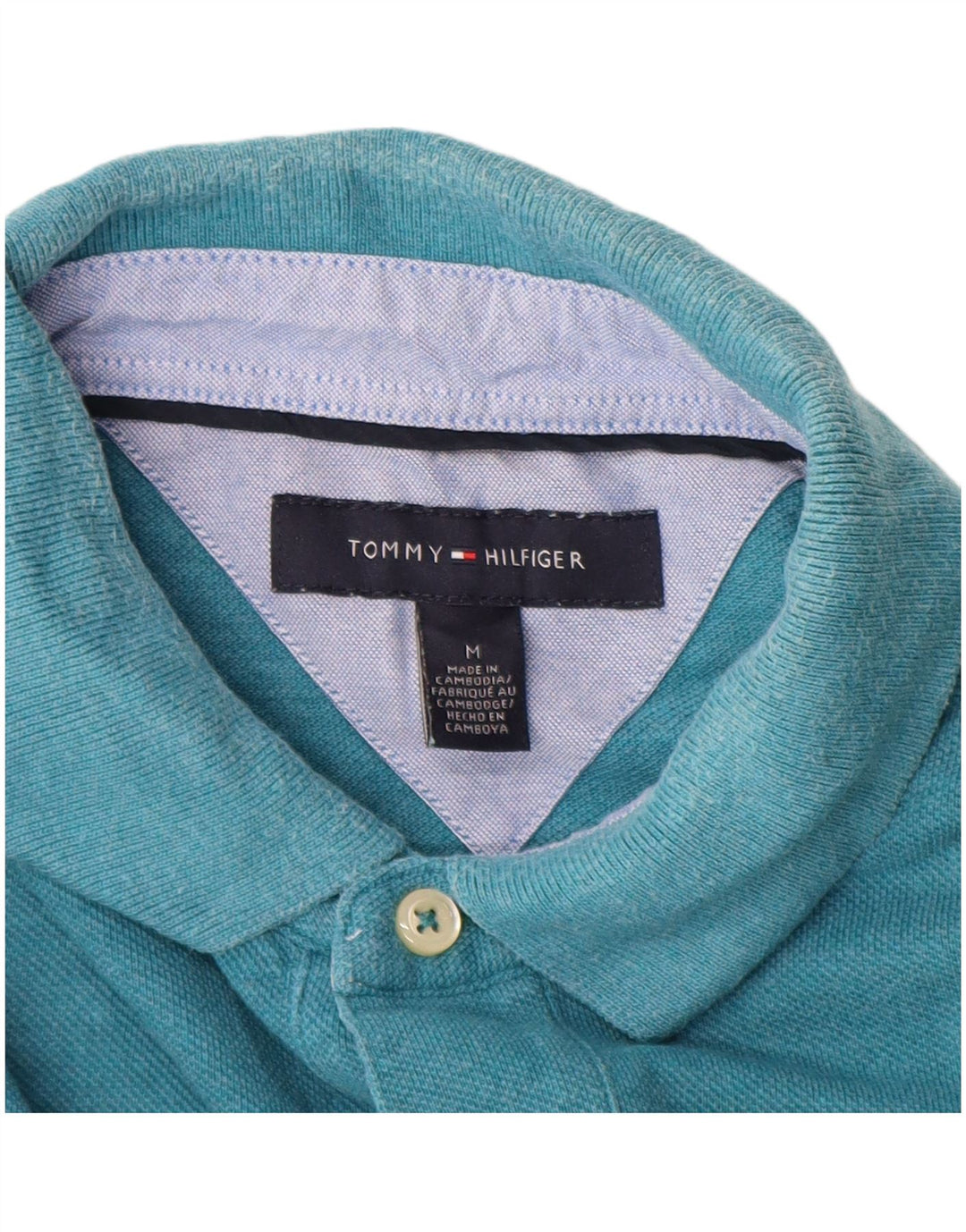 Tricou polo TOMMY HILFIGER pentru bărbați, bumbac albastru mediu
