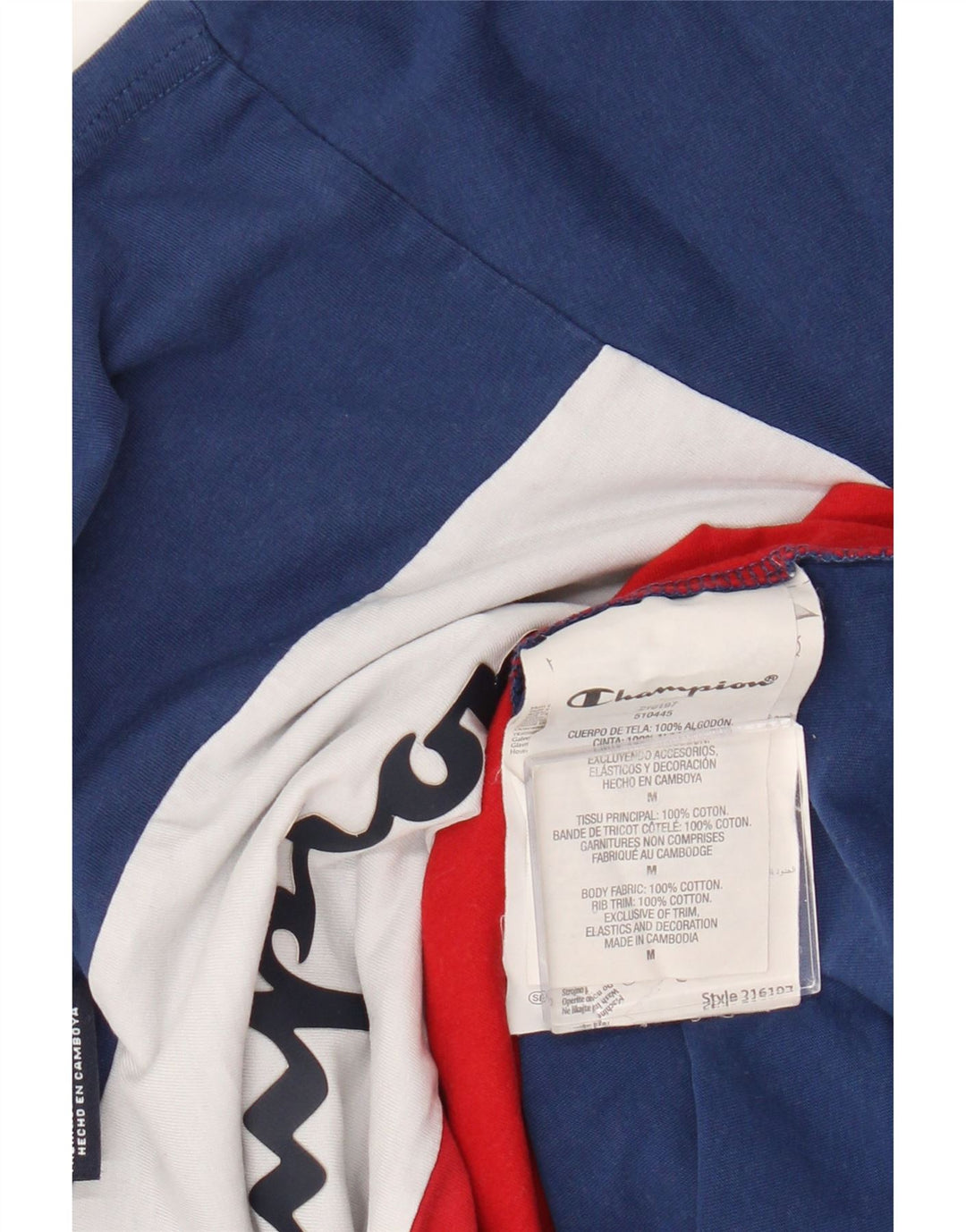 Tricou grafic pentru bărbați Champion Top mediu multicolor din bumbac color bloc