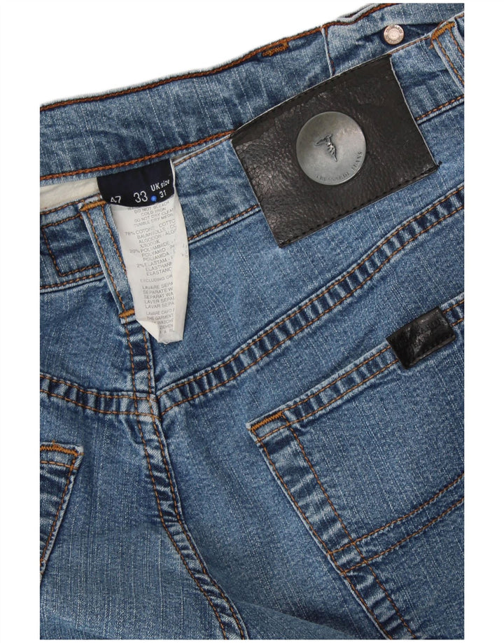 TRUSSARDI Blugi tăiați pentru bărbați cu picioare largi W31 L26 bumbac albastru