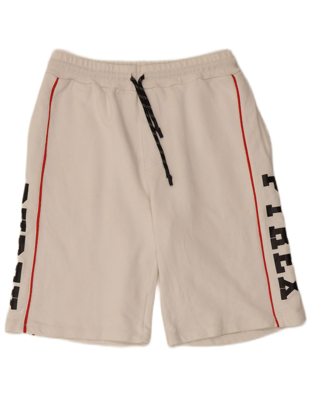 Pantaloni scurți sport grafic PYREX pentru bărbați, bumbac alb mediu