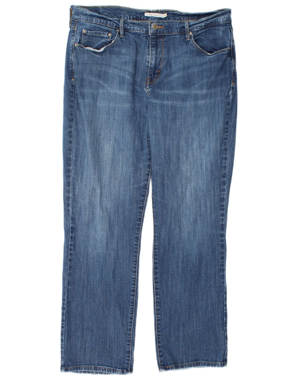 Blugi drepți cu talie înaltă Levi's 505 pentru femei US 14 XL W32 L28 Bumbac albastru