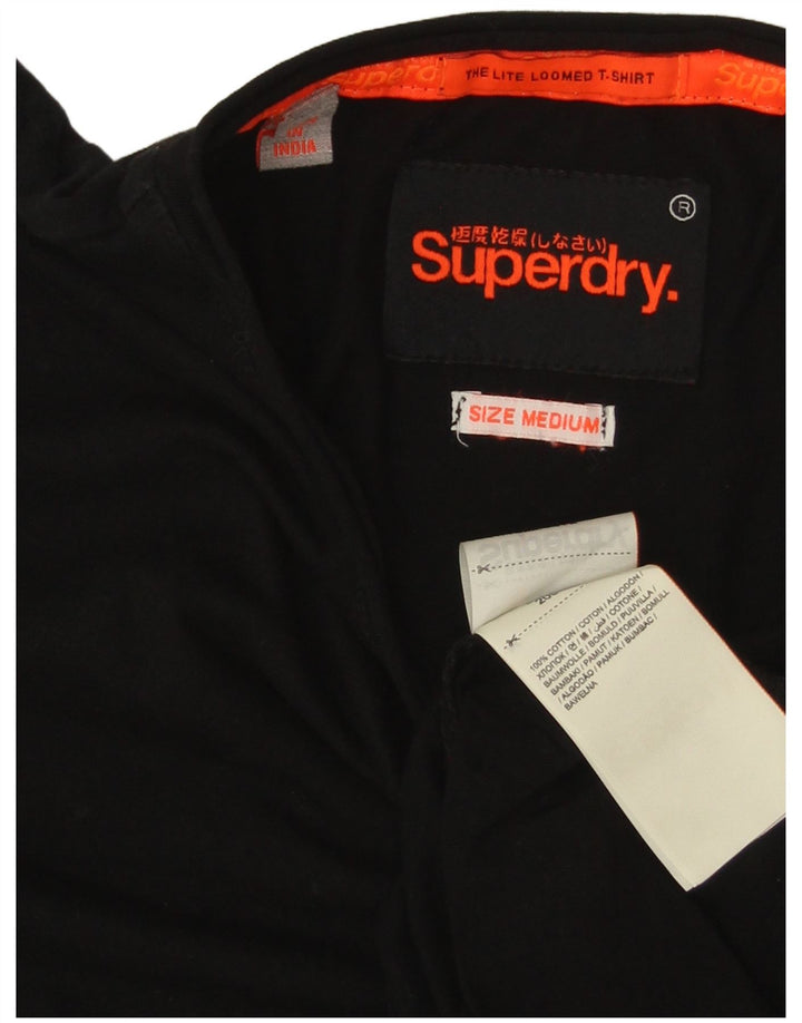 SUPERDRY Tricou Bărbați Top Mediu Negru Bumbac