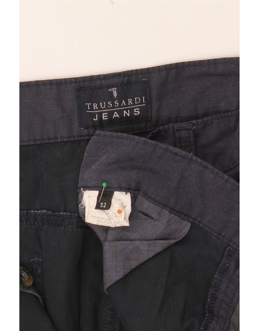 TRUSSARDI Pantaloni chino drepți pentru bărbați IT 52 XL W36 L34 Bumbac bleumarin