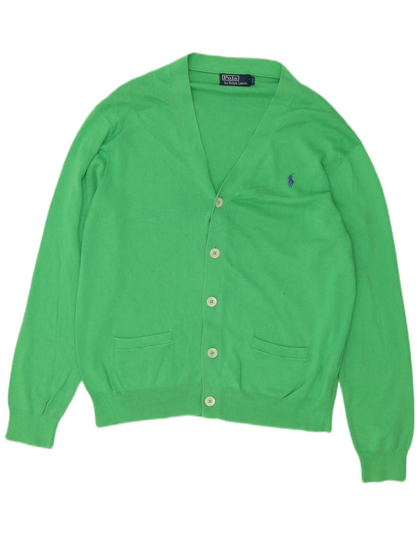 Pulover cardigan Polo Ralph Lauren pentru bărbați, bumbac verde mare