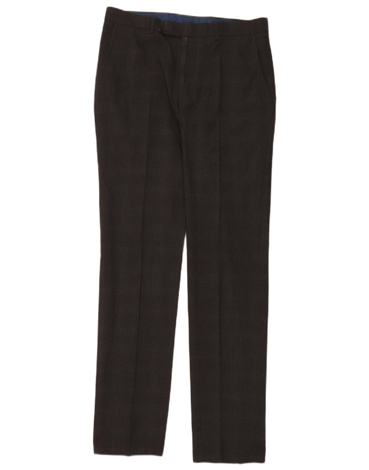 Pantaloni de costum pentru bărbați Marks & Spencer Super Slim Fit L32 L33 Gri Check