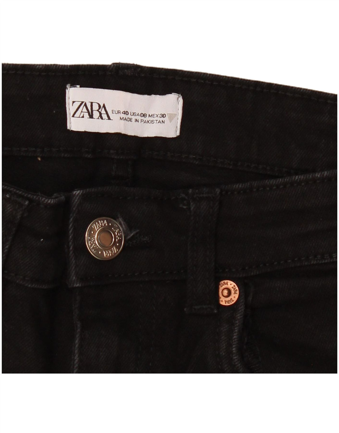 Blugi cu talie înaltă pentru femei Zara EU 40 Medium W30 L26 Negri