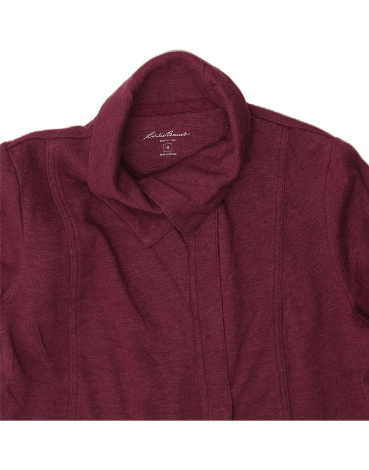 EDDIE BAUER Womens Tracksuit Top Jacket UK 14 Medium Burgundy Cotton Vintage Eddie Bauer and Second-Hand Eddie Bauer from Messina Hembry 