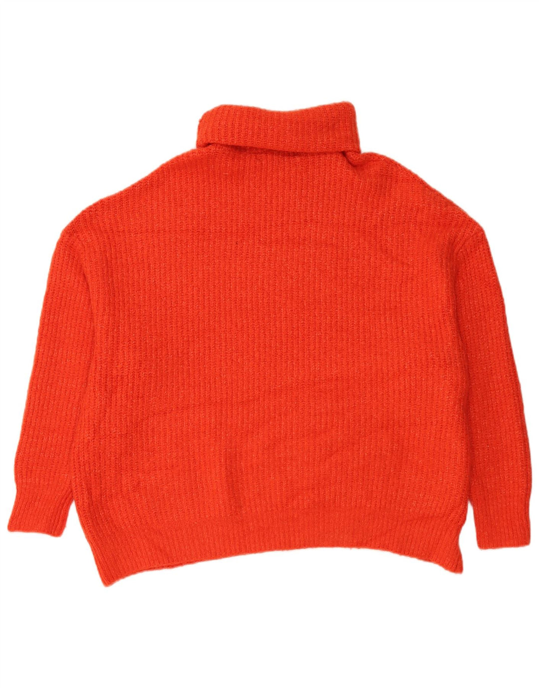 Pulover pentru femeie Zara supradimensionat cu gât rulat UK 16 mare portocaliu acrilic
