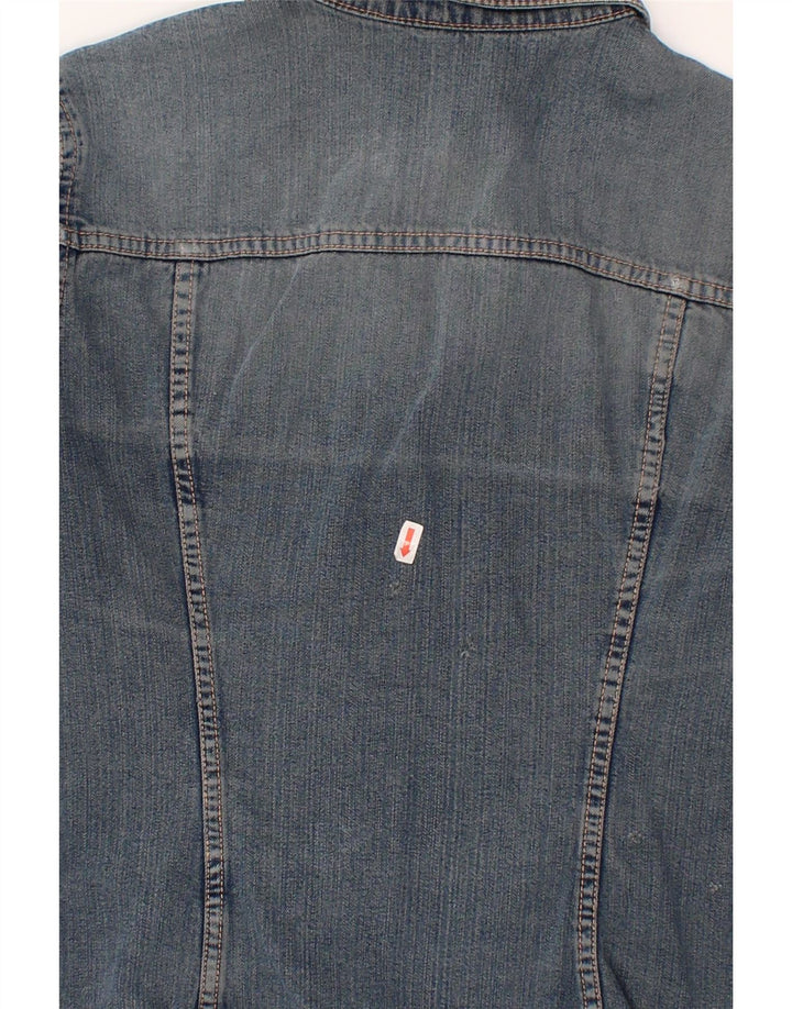 BENETTON Womens Crop Denim Jacket UK 10 Small Blue Cotton Vintage Benetton and Second-Hand Benetton from Messina Hembry 