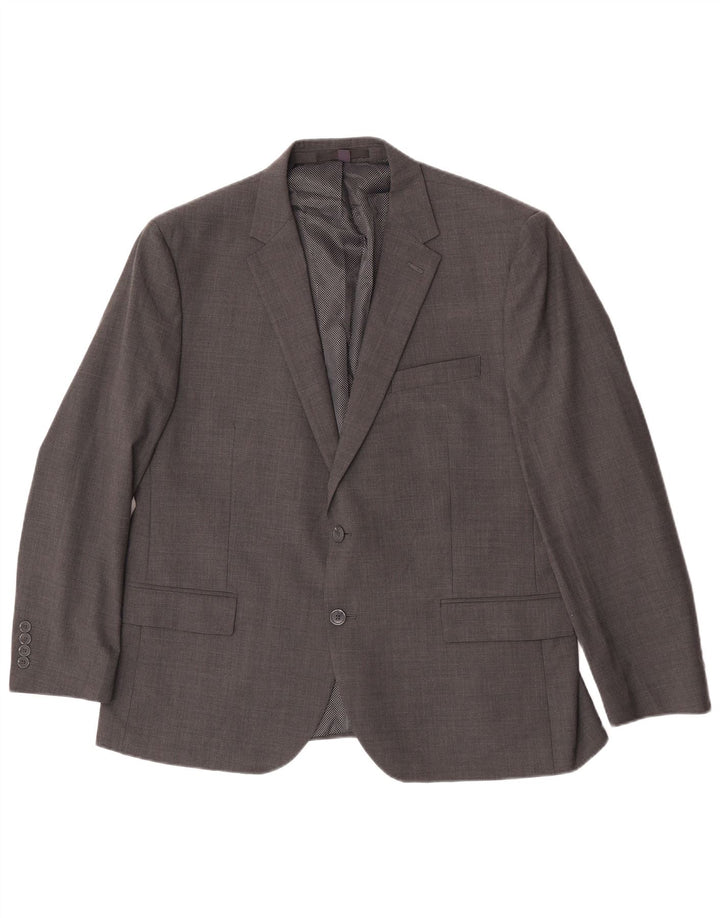 Jachetă pentru bărbați Marks & Spencer, cu 2 nasturi, UK 44 XL, lână cu carouri gri