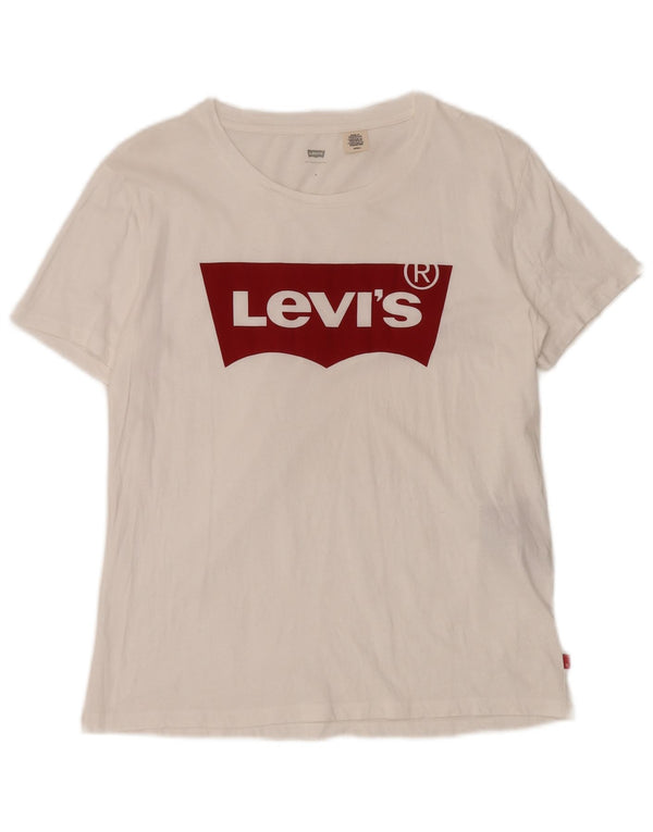 Tricou grafic Levi's pentru femei Top UK 10 Small White Bumbac