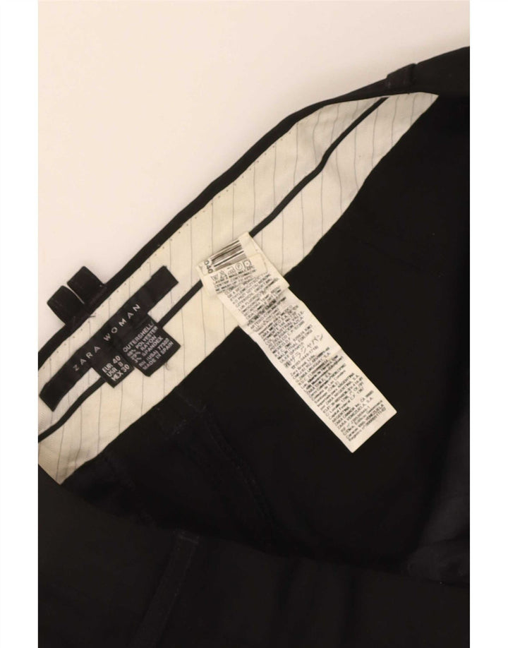 Pantaloni chino drepți pentru femei Zara EU 40 Mediu L30 L34 Poliester negru