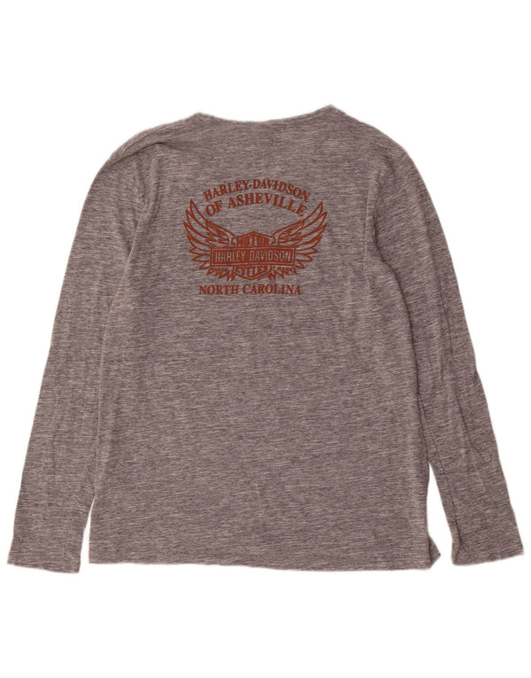 Top grafic Harley Davidson pentru bărbați, cu mânecă lungă, 2XL, bumbac cu pete gri
