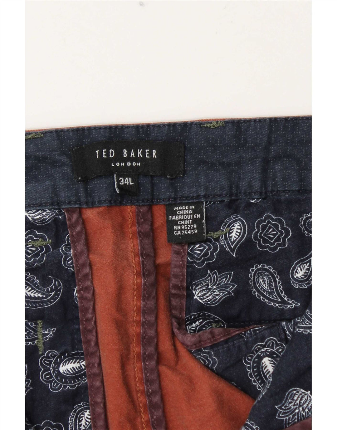 Pantaloni chino slim pentru bărbați Ted Baker L34 L33 bumbac maro