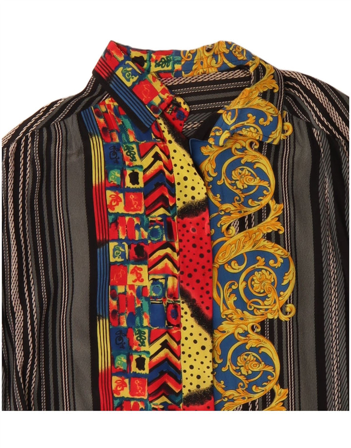 Bluză pentru femei vintage cămașă UK 14 mare, gri Caisley