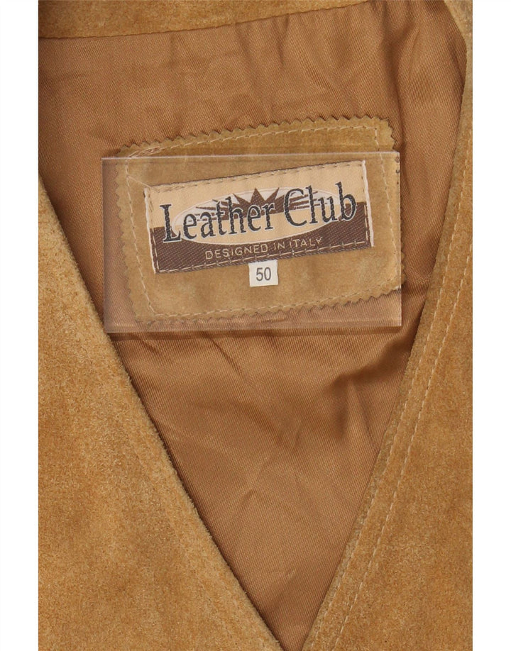 VINTAGE Vestă bărbătească din piele intoarsa IT 50 Medium Beige Piele