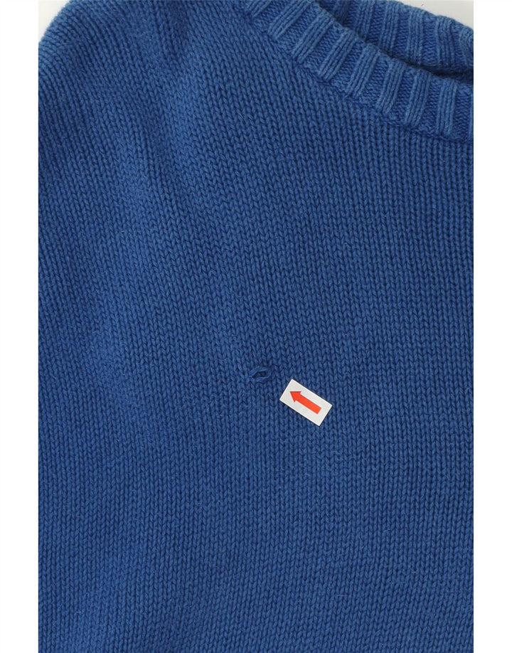 Pulover Chaps pentru bărbați cu gât mare, bumbac albastru 4XL