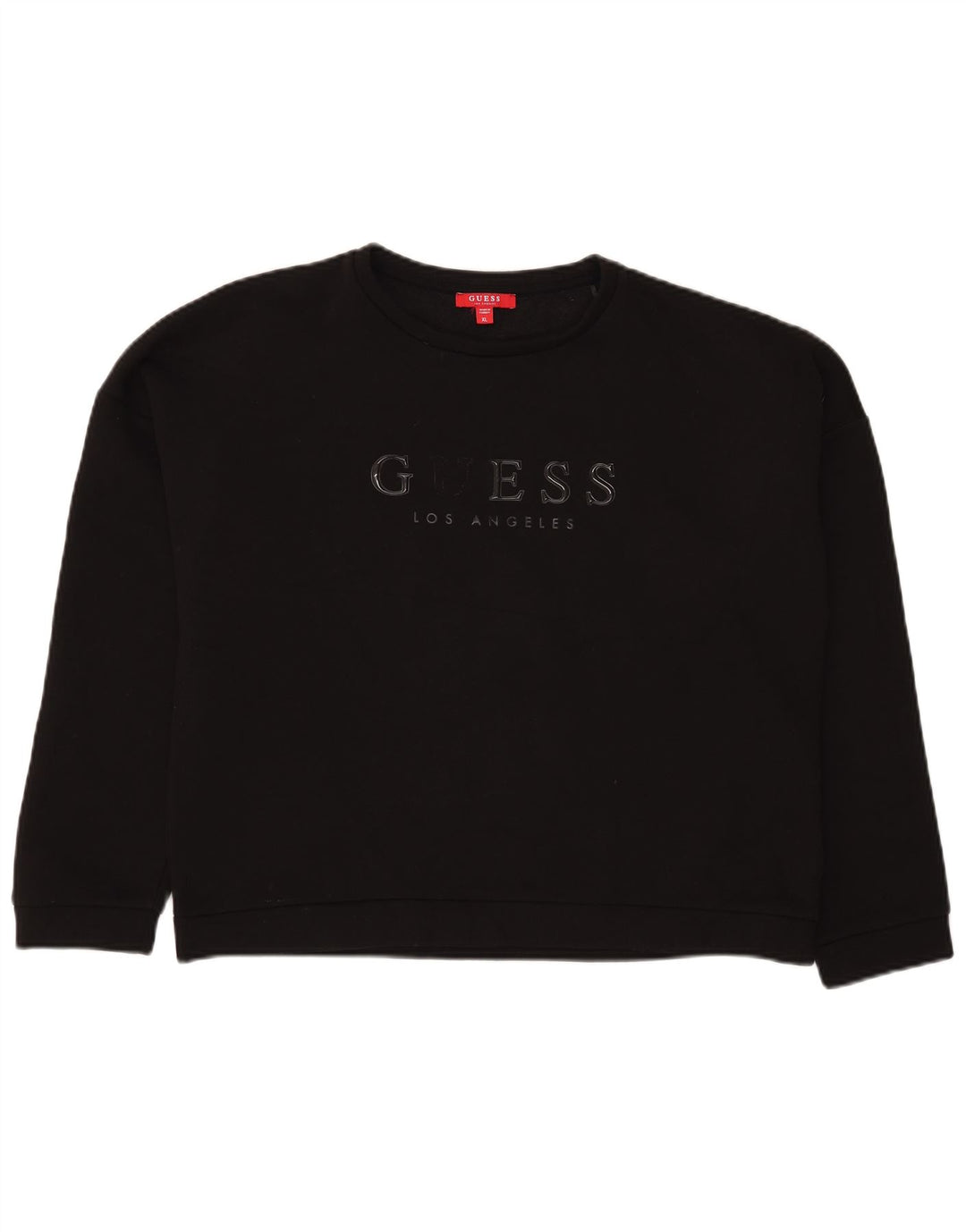 Guess Pulover oversized Crop Graphic pentru femei UK 14 Large Black